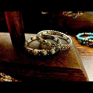 Sassy Cowgirl Boutique Western Silver-tone Bracelets With Light Blue Stones